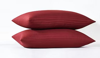 Royal Velvet Dobby Stripe Pillowcase Pair King Size Burgundy