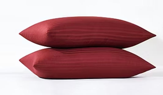 Royal Velvet Dobby Stripe Pillowcase Pair King Size Burgundy
