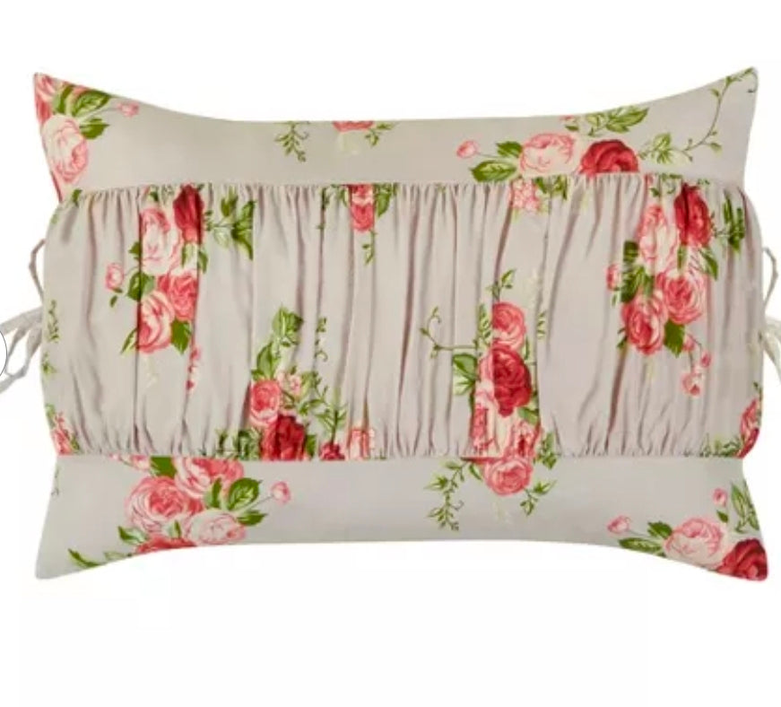 Twin Ruched Comforter Set Pink Floral