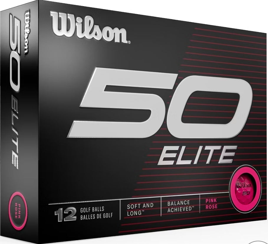 Wilson Fifty Elite Pink Golf Balls - 12pk
