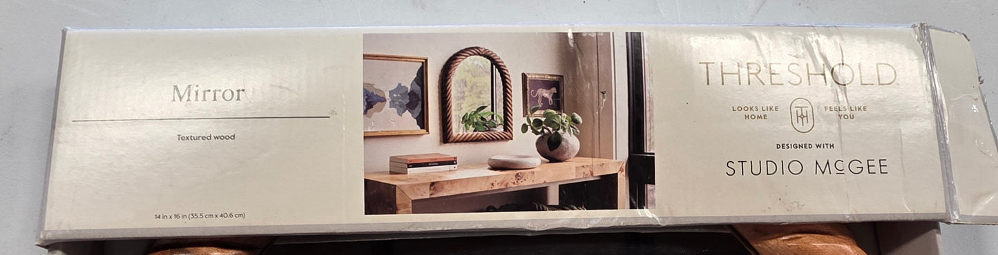 14" x 16" Wood Textured Mirror Studio McGee