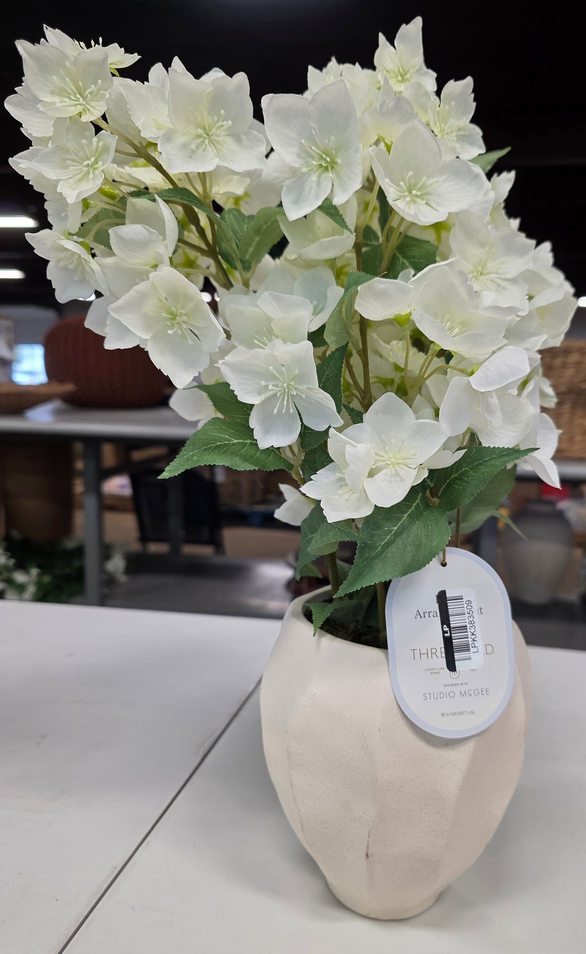 Faux Hydrangea Arrangement 18" Studio McGee AS-IS