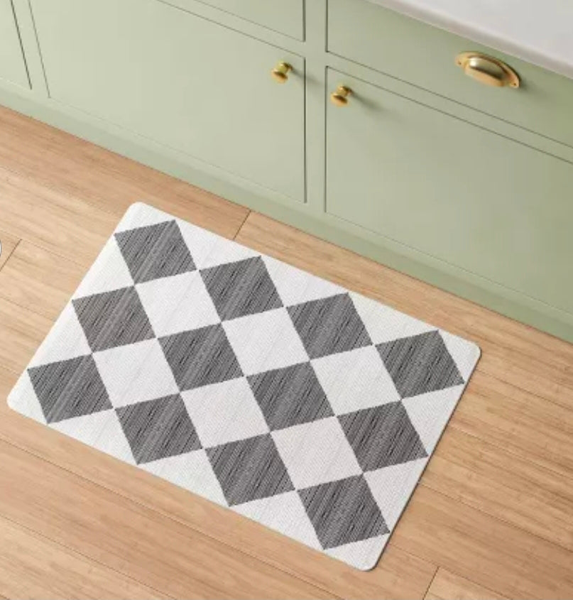 30" L x 20"W Low Profile Kitchen Mat Black Diamond