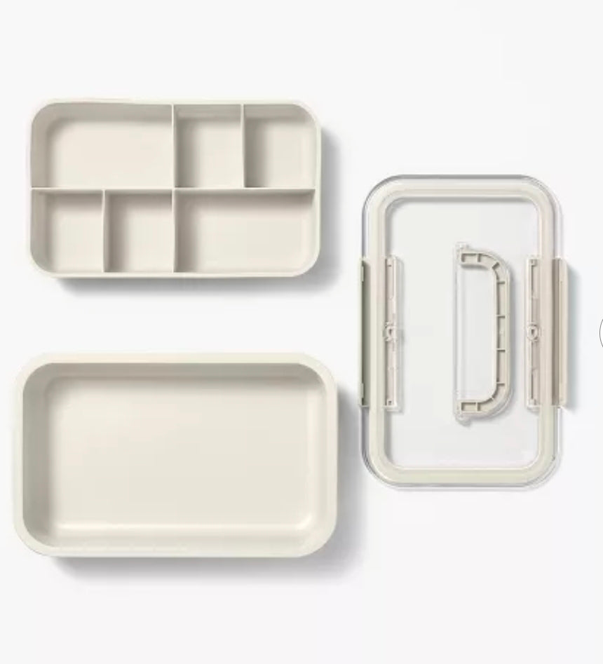 Bento Box - Large Plastic Snacklebox Cream Color