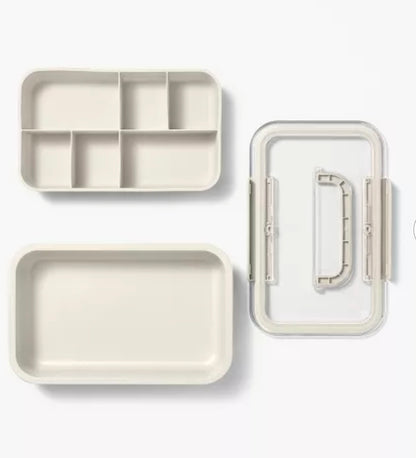 Bento Box - Large Plastic Snacklebox Cream Color