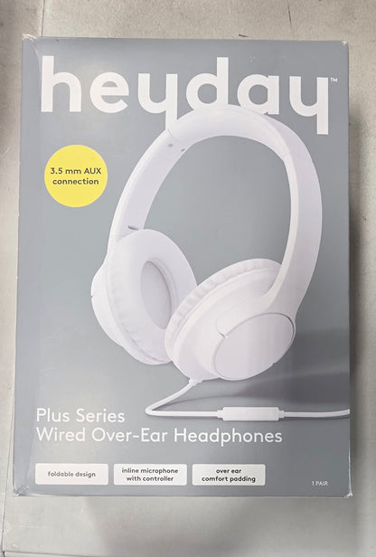 Premium Over-Ear Folding Wired Headphones - heyday™ White Open Box