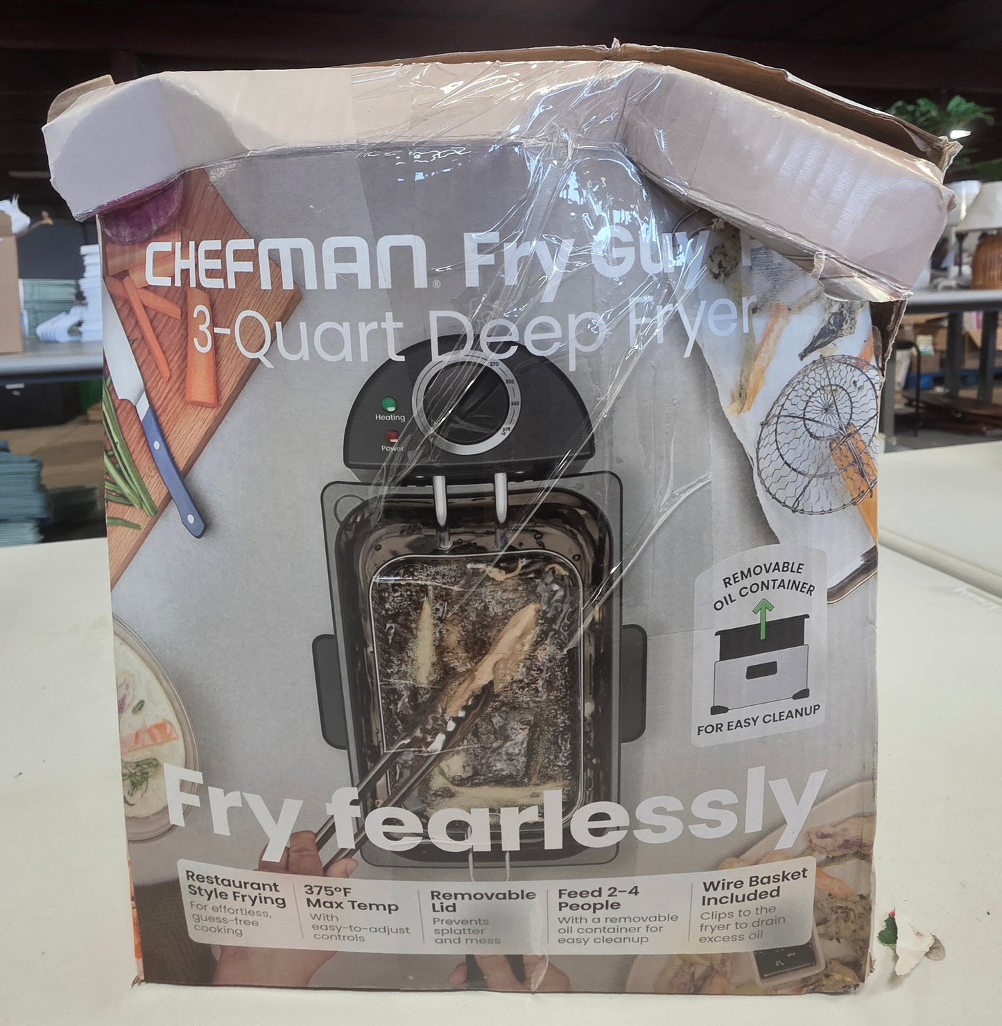 Chefman 3.2qt Stainless Steel Deep Fryer OPEN DAMAGED BOX PICKUP ONLY