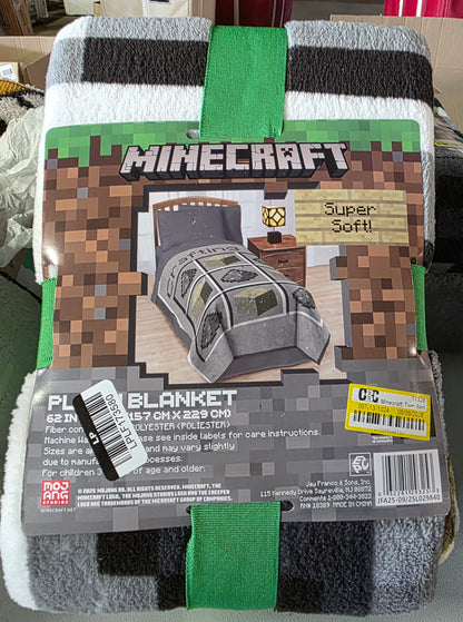 Minecraft Twin Bed Kids' Blanket Gray