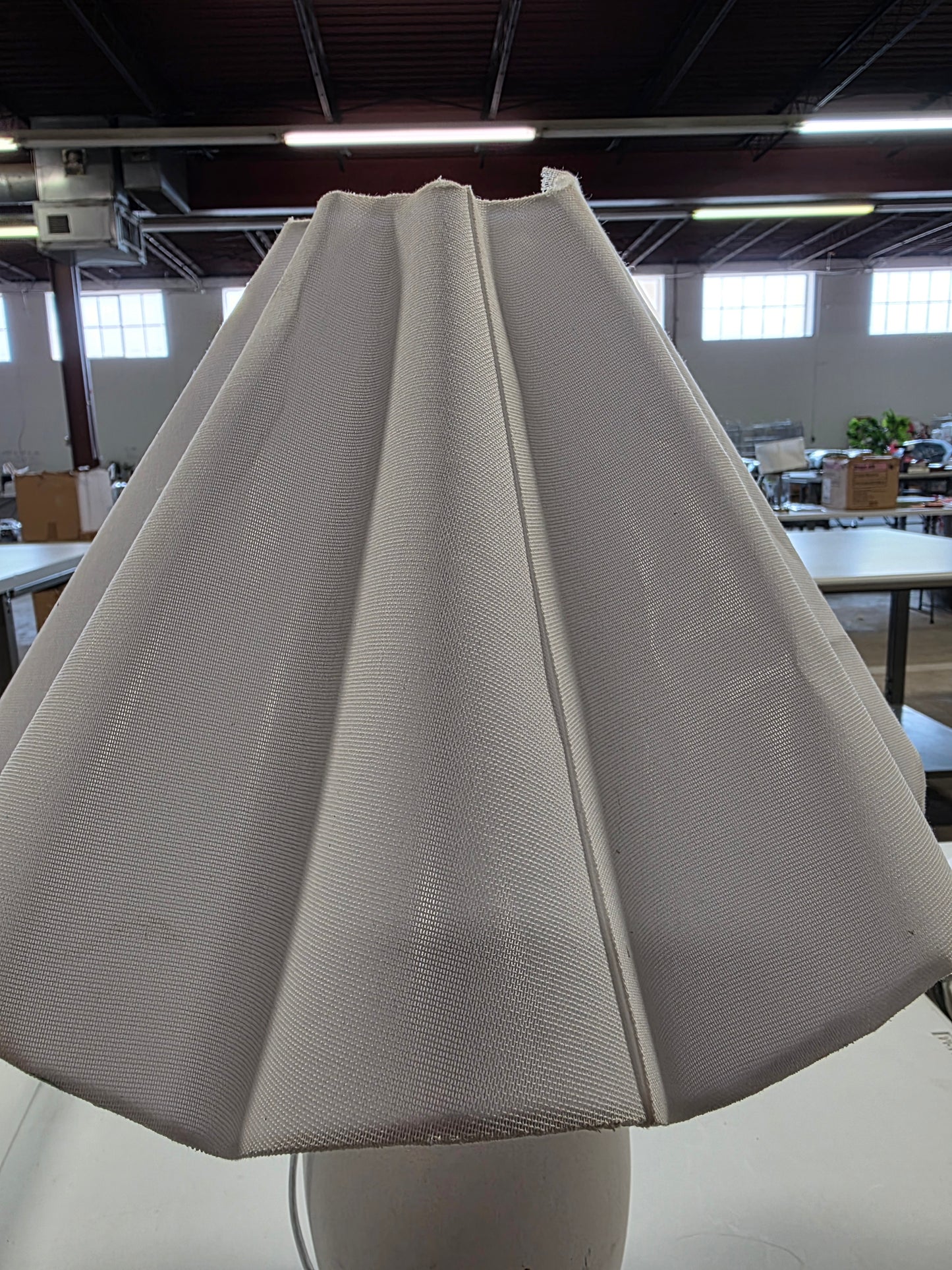 Wavy Shade Collection with Ceramic Base Table Lamp White - Threshold™  AS-IS PICKUP ONLY