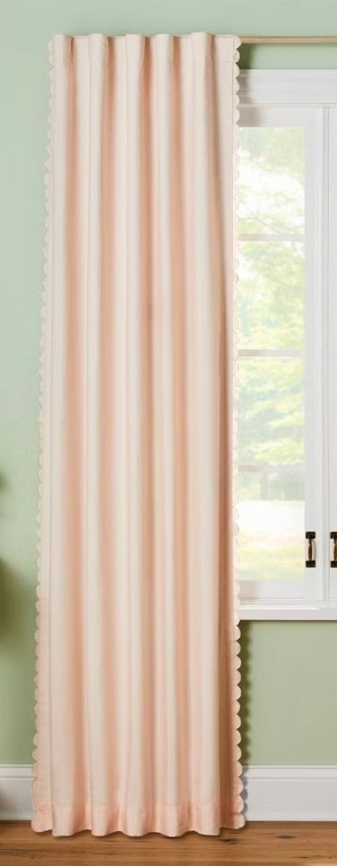 Blackout Curtain Scallop Kids' 42"W x 84"L  Blackout Window Curtain Panel