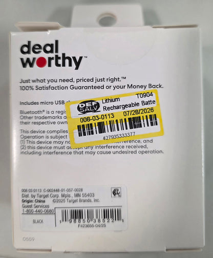 Rechargeable Battery Bluetooth Speaker - dealworthy™ Black: Portable, Wireless USB Connection