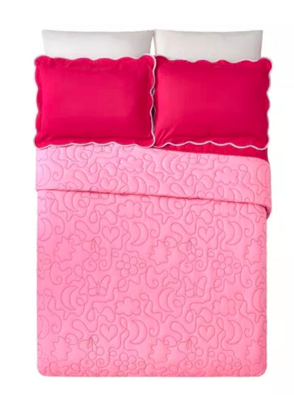 Prism Full/Queen Pink Icon Quilted Comforter Set