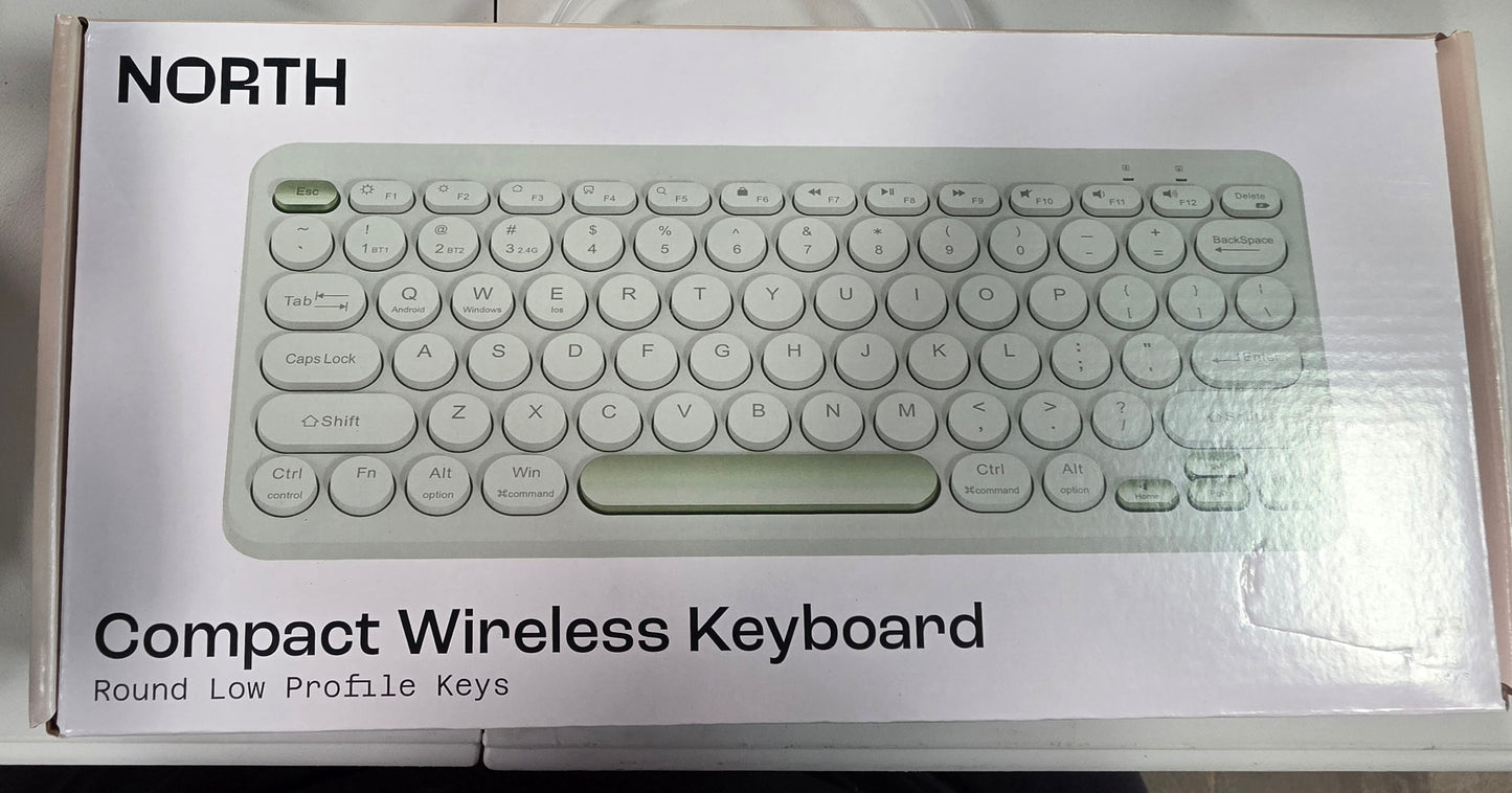 North Compact Round Key Wireless Keyboard - Mint Green