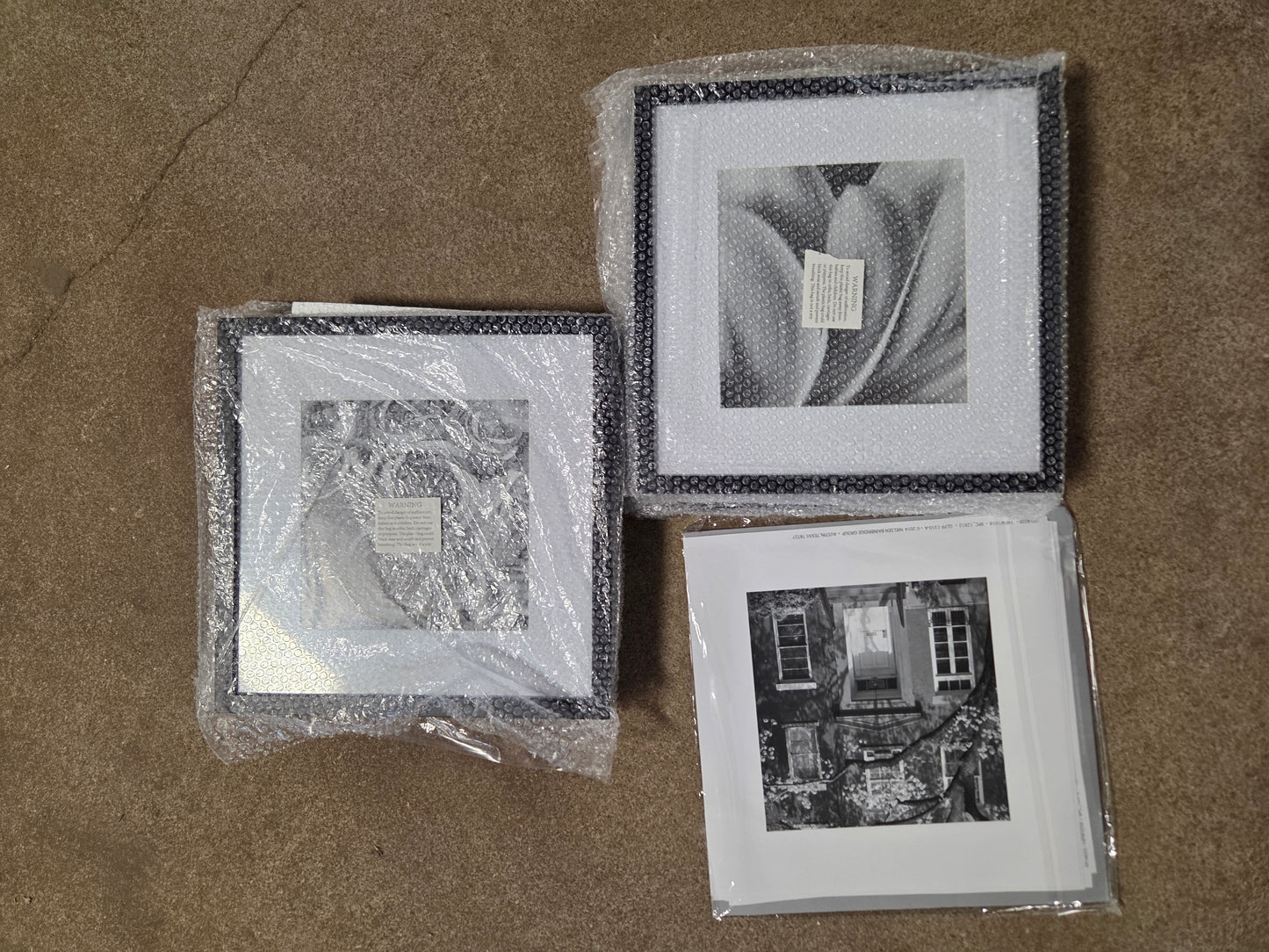 Gallery perfect (set of 9) black square photo frame gallery wall kit with decorative art prints and hanging template - OPEN BOX - PICK UP ONLY