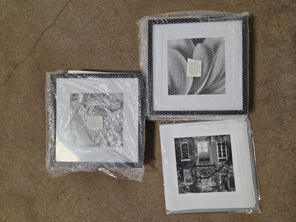 Gallery perfect (set of 9) black square photo frame gallery wall kit with decorative art prints and hanging template - OPEN BOX - PICK UP ONLY