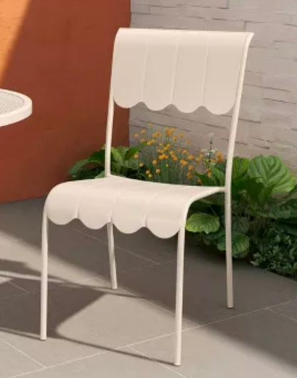 Scallop Slat Outdoor Armless Patio Dining Stacking Chair Cream - Room Essentials™  PICKUP ONLY
