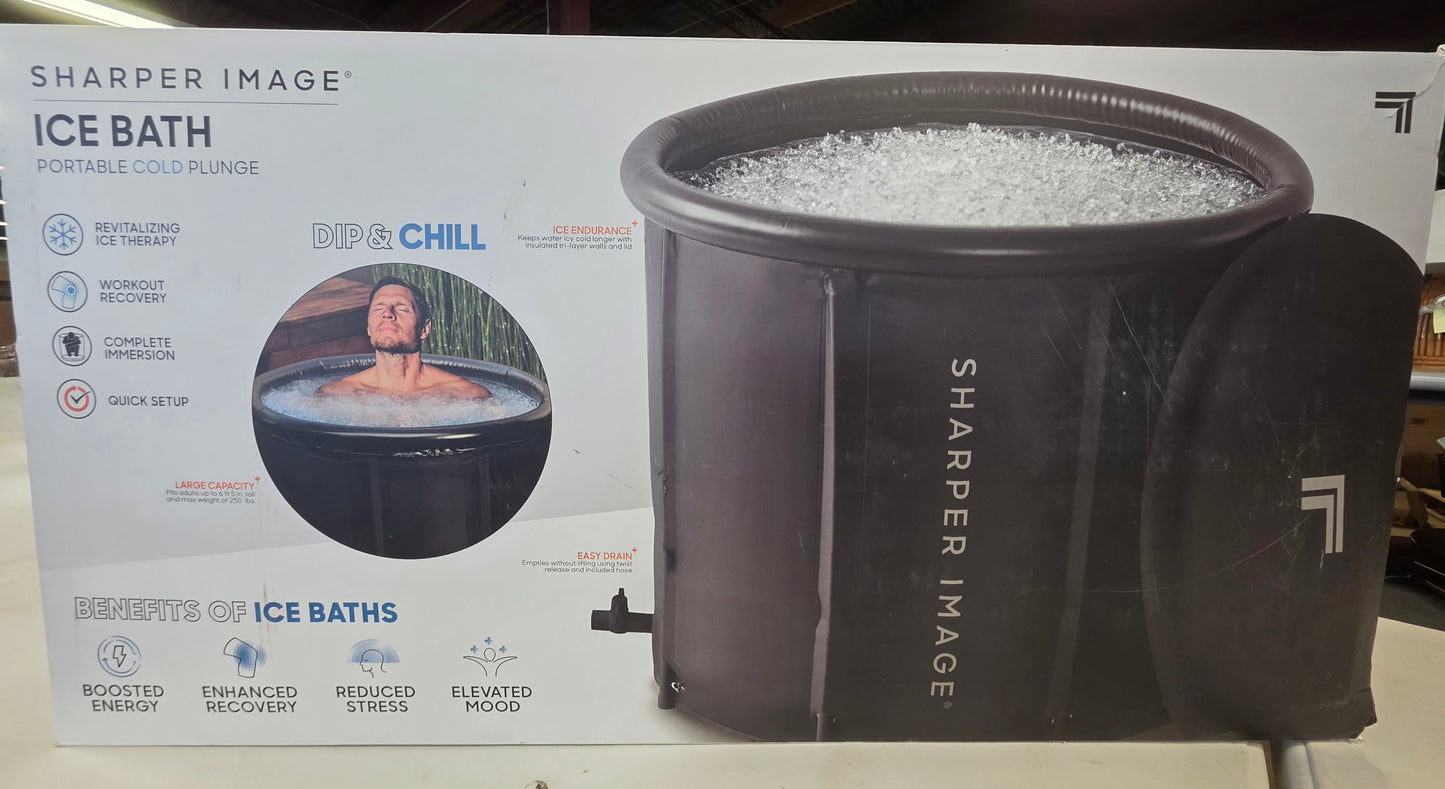 Sharper Image Ice Bath Portable Cold Plunge Revitalizing Ice Therapy Workout Recovery - Black PICKUP ONLY DAMAGE BOX