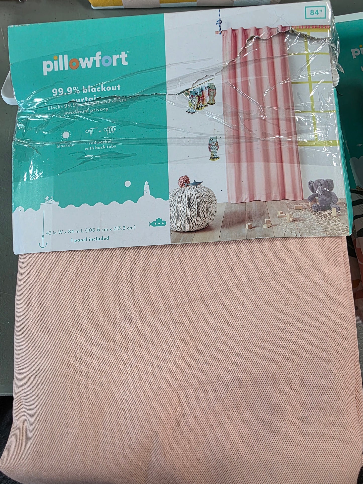 Blackout Curtain 42" x 84" Blackout Twill Solid Kids' Panel Pink