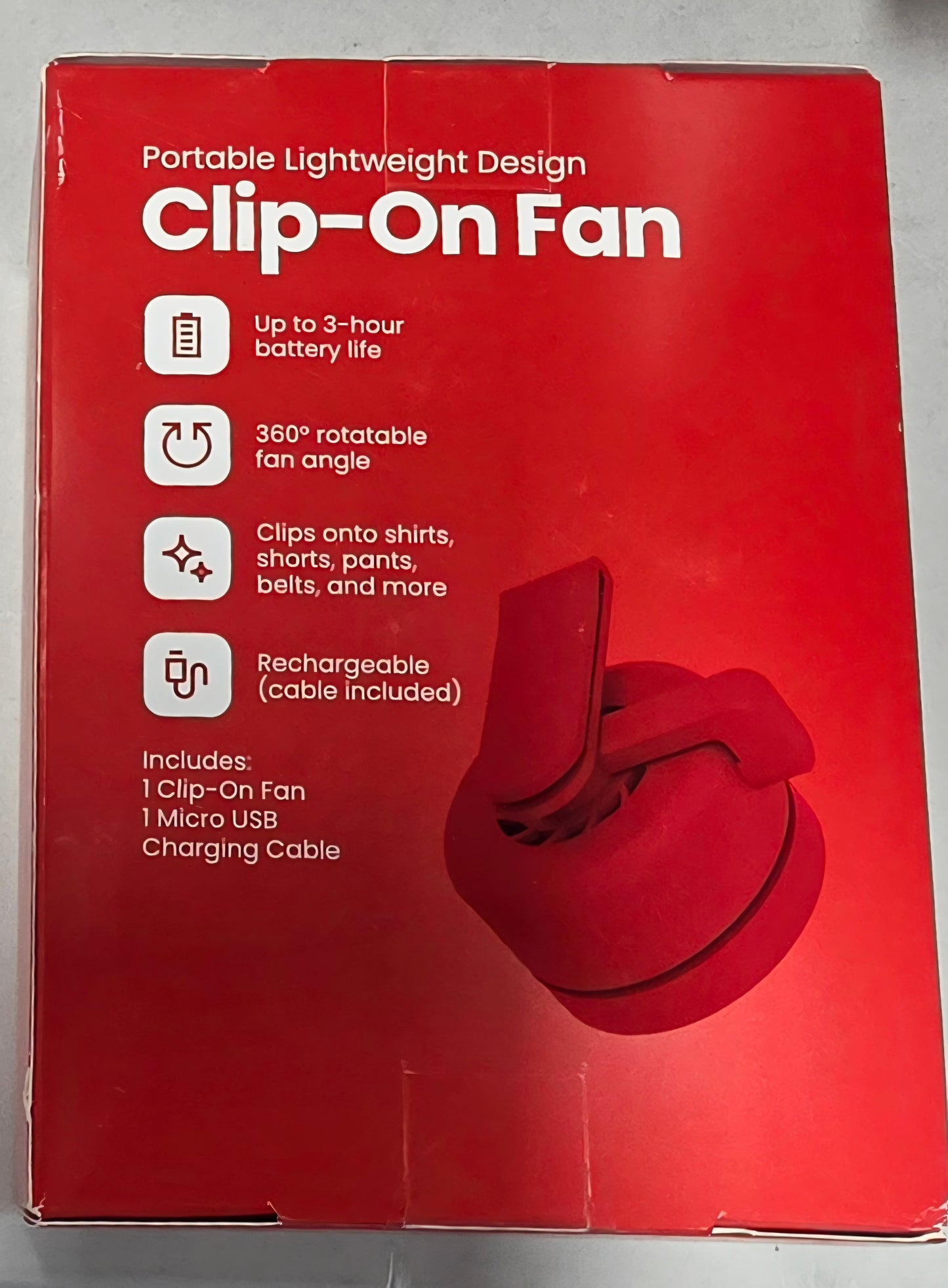 GEMS Clip on Personal Fan - Red