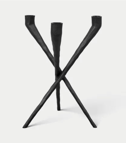 3pc Metal Candelabra Holder Black - Threshold™