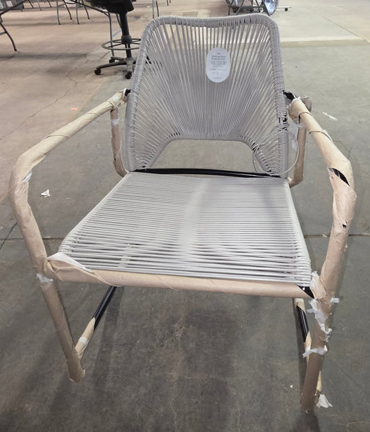 Outdoor Patio Rocking Chair Gray with Black Frame - AS-IS for PICKUP ONLY