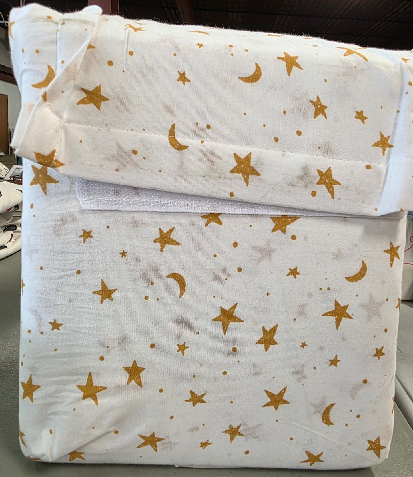 Full  Size Sheets - Stars Cotton Kids' Sheet Set Yellow/White: Full Size, 220 Thread Count