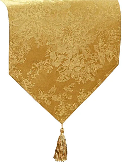 Poinsettia Elegance Table Runner 13" x 70"
