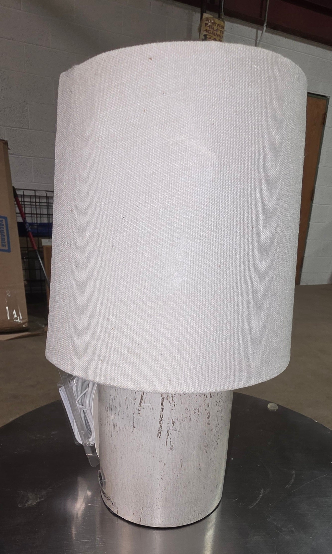 Faux Wood Portable Table Lamp White - Threshold AS-IS