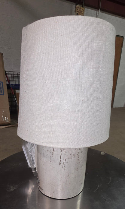 Faux Wood Portable Table Lamp White - Threshold AS-IS