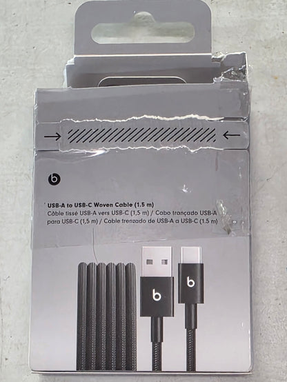 Beats USB-A to USB-C Woven Cable (1.5 m) - Bolt Black
