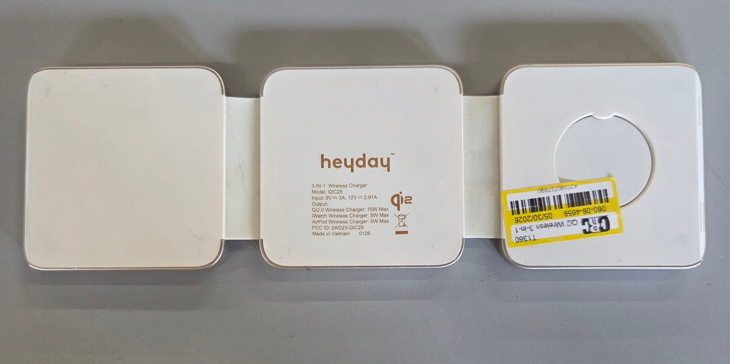 THRIFTY 70 - Qi2 wireless 3-in-1 folding charger pad - Stone White - AS IS - USED - FINAL SALE - NO RETURNS