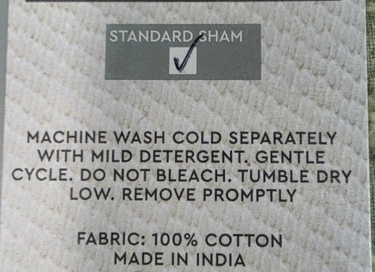 Chenille Sham Sage 1pc