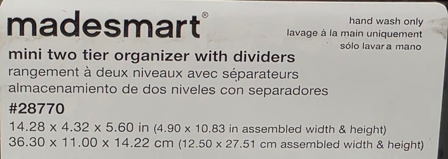 Madesmart Mini Two Tier Organizer with Dividers