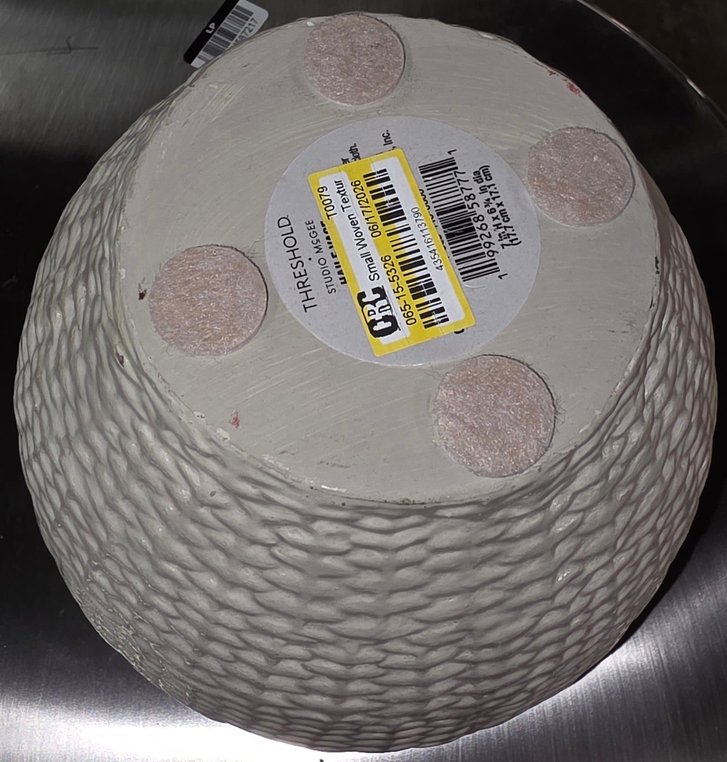10.5" Small Woven Texture Ceramic Vase Cream - Threshold™ designed with Studio McGee