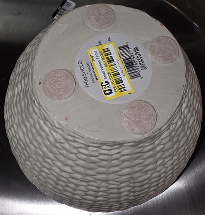 10.5" Small Woven Texture Ceramic Vase Cream - Threshold™ designed with Studio McGee