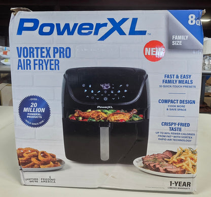 PowerXL Vortex Pro Air Fryer Black 8 Qt OPEN BOX PICKUP ONLY