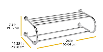 Whitmor Wall Mount Shelf and Towel Rack - Chrome
