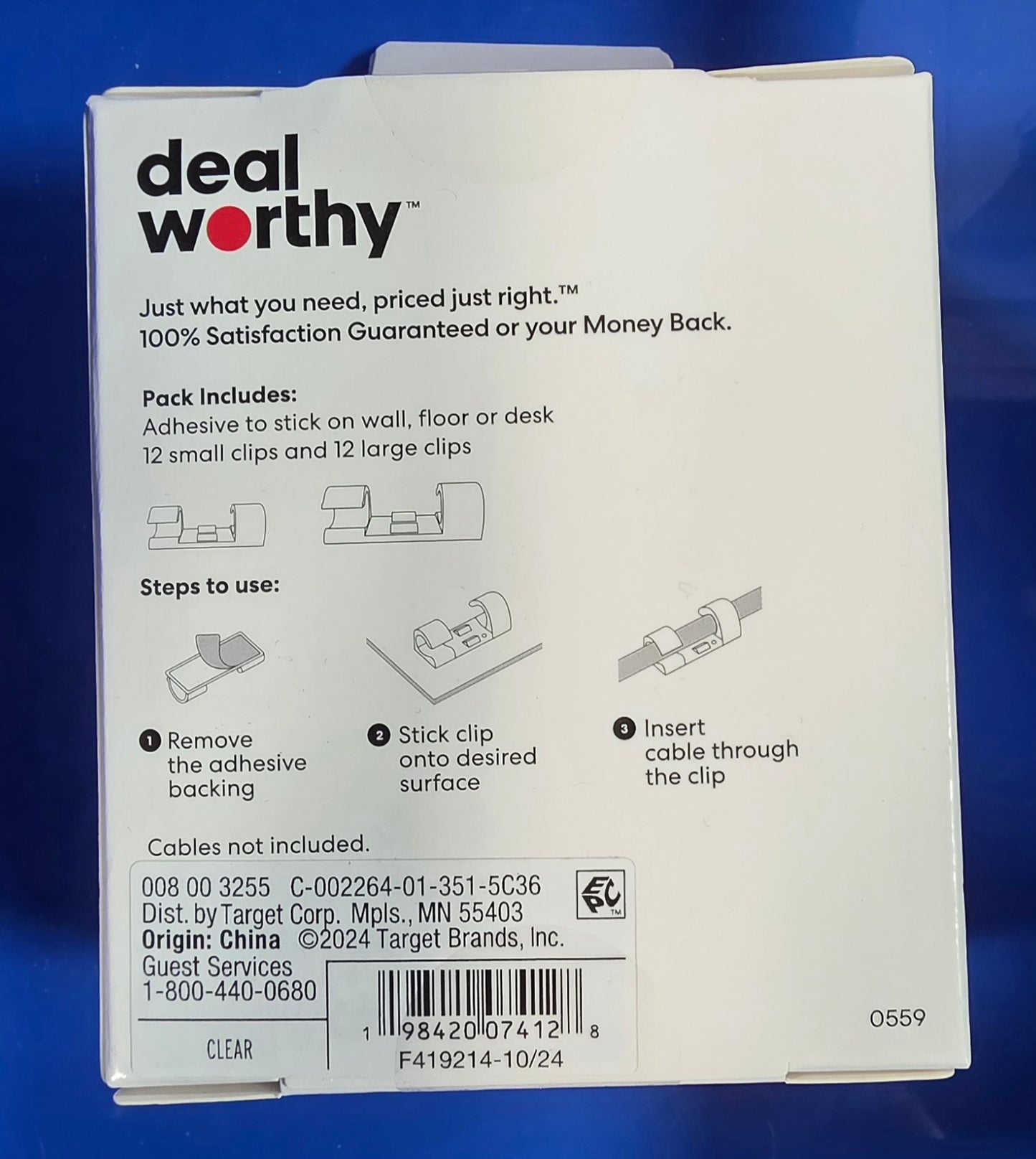 Clear Cable Clips - dealworthy™ 24ct: Cable Management Accessories