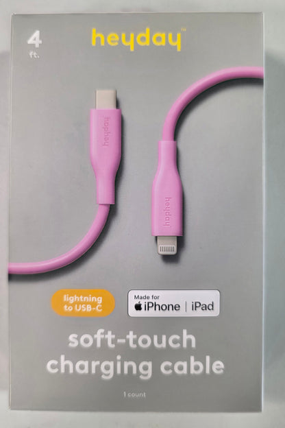 4ft USB-C to Lightning Silicone Cable - heyday™ Bright Lilac Purple