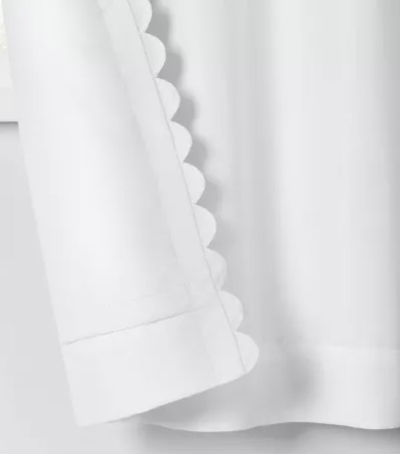 Blackout Curtain 42"W x 84"L Scallop Kids' Blackout Window Curtain Panel Cream