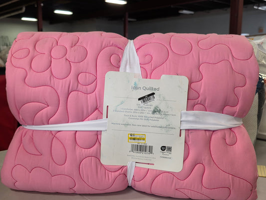 Prism Full/Queen Pink Icon Quilted Comforter Set