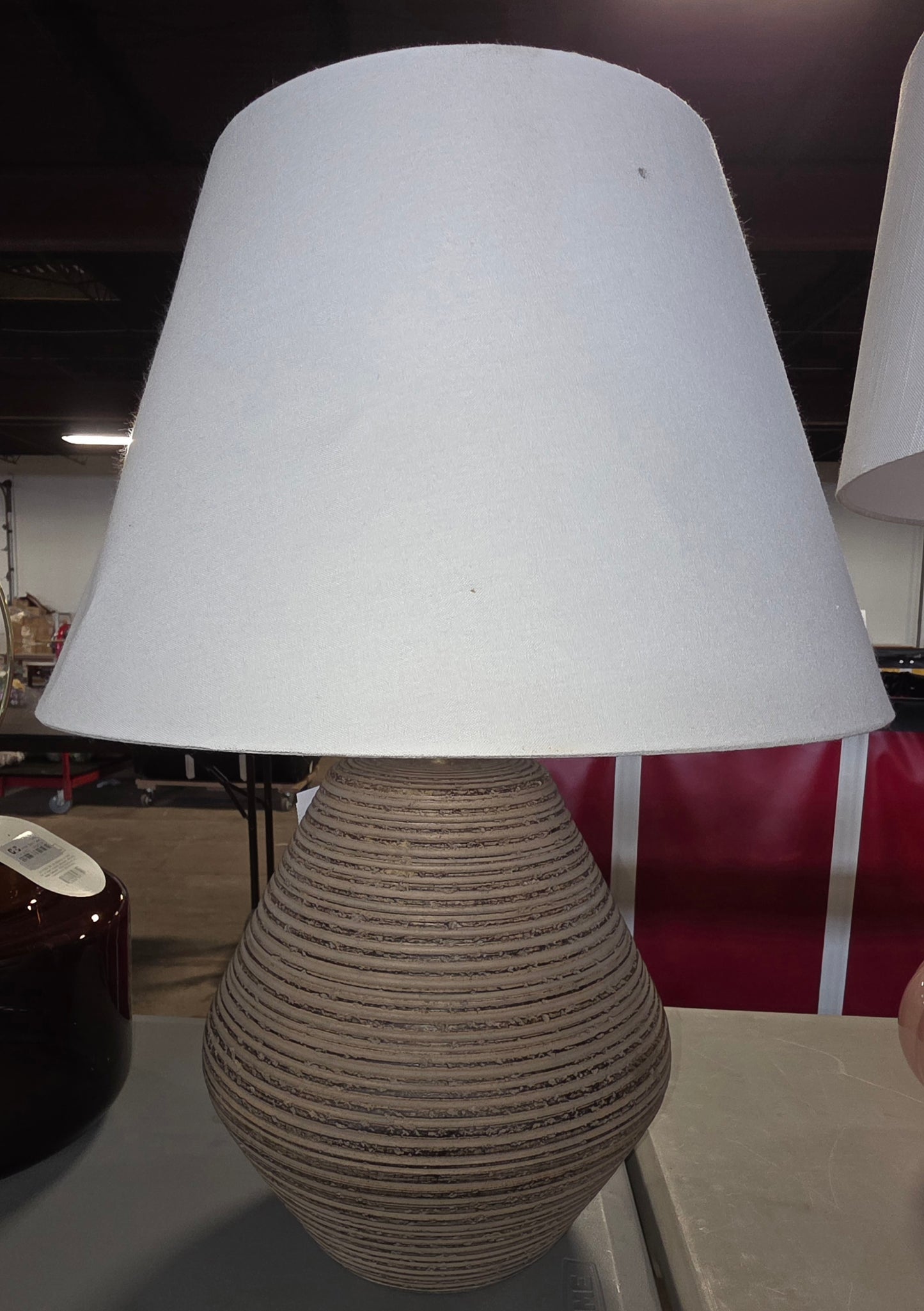 23"x17" Assembled Resin Table Lamp Tan