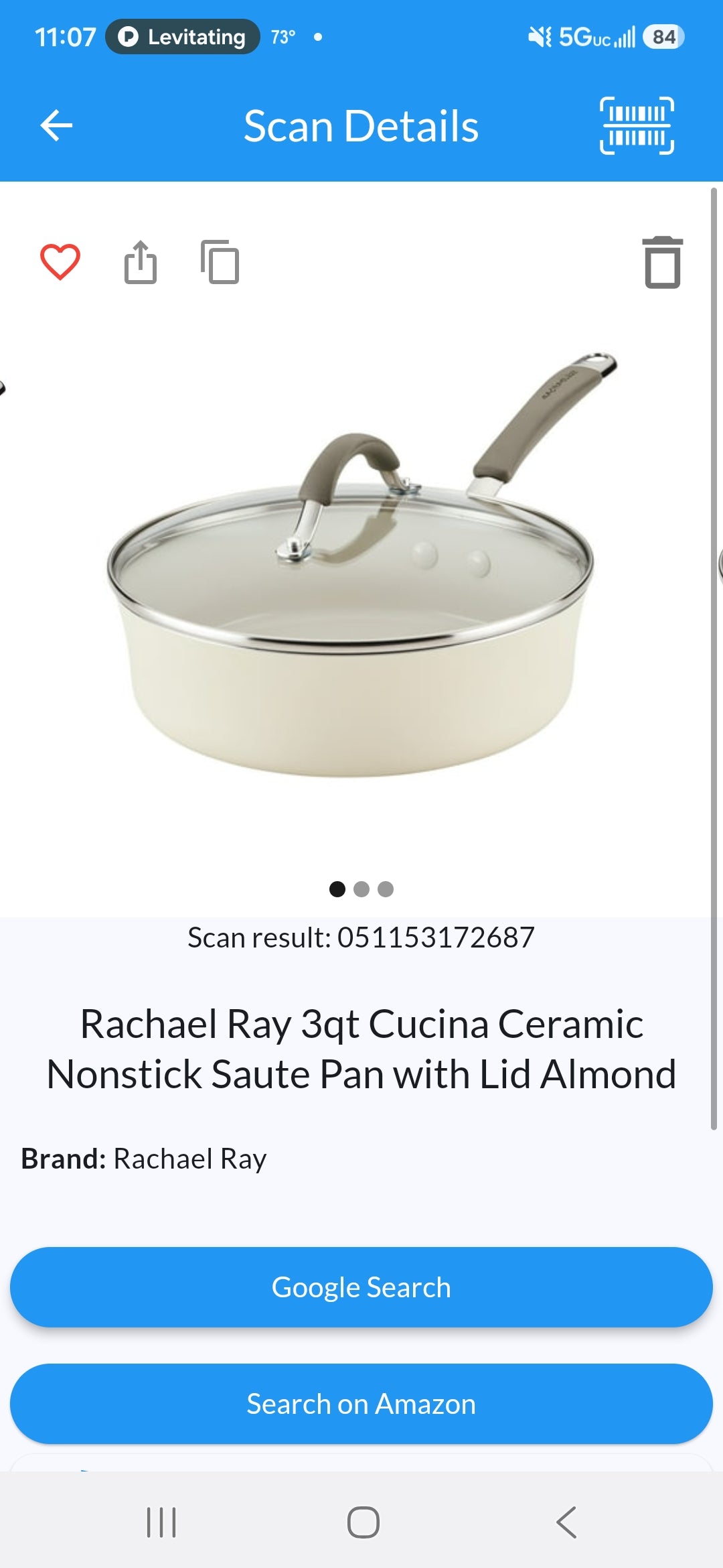 Rachael Ray 3qt ceramic nonstick sauté with lid