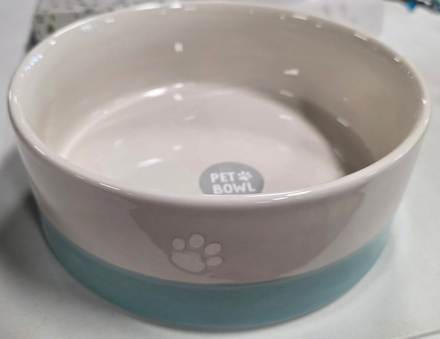 Sunday Morning Ceramic Pet Bowl 8" diameter x 3" tall
