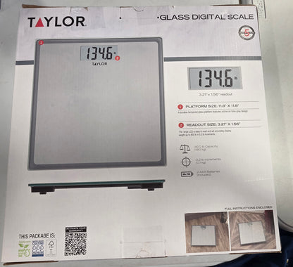 Digital Glass Bathroom Scale Gray/Silver - Taylor