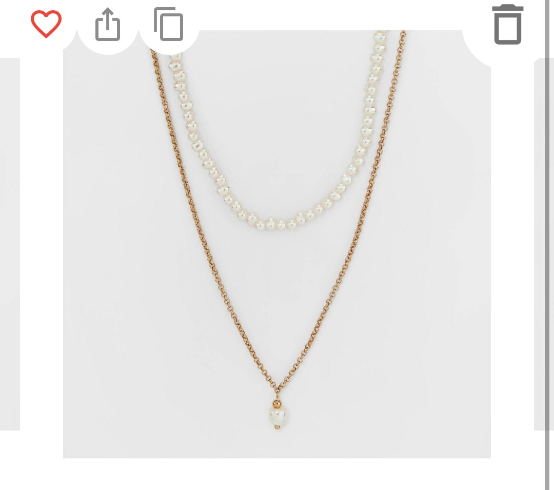 Pearl pendant necklace 2pc