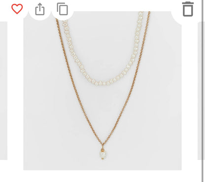 Pearl pendant necklace 2pc