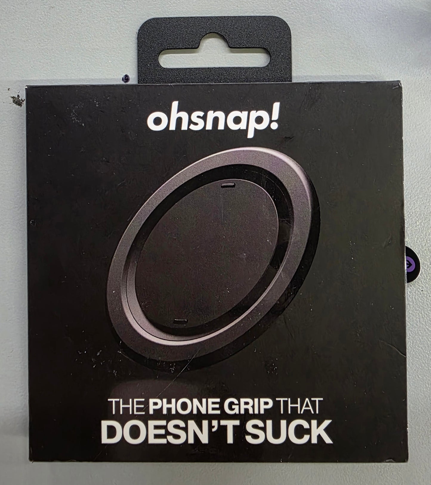 ohsnap! Snap Grip Luxe Magnetic Phone Grip - Ultra Thin, Fits Any Phone - Obsidian Black: Aluminum, MagSafe Compatible