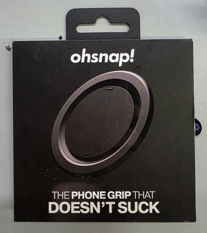 ohsnap! Snap Grip Luxe Magnetic Phone Grip - Ultra Thin, Fits Any Phone - Obsidian Black: Aluminum, MagSafe Compatible
