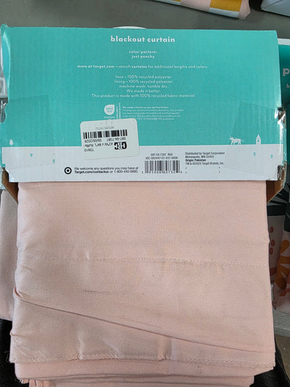 Blackout Curtain 42"W x 84"L Ruffle Blackout Window Curtain Panel Pink